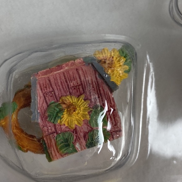 NIB 1990s miniature, collectible, tea set featuring crows barn and sunflower - Picture 8 of 11